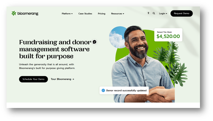 2. Bloomerang home page