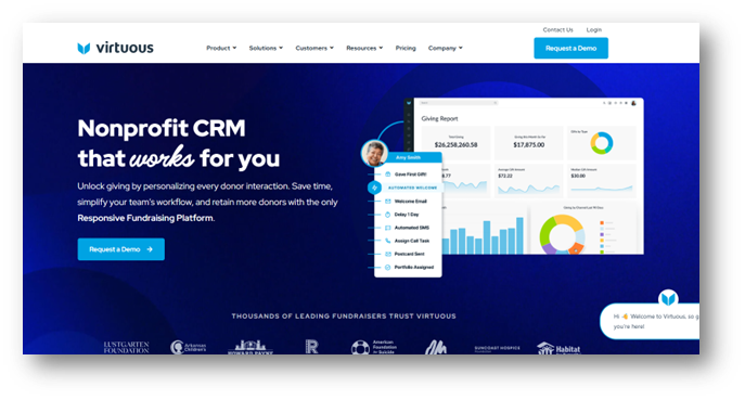 4. Virtuous home page