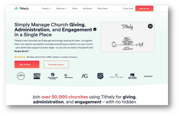 8. Tithely home page