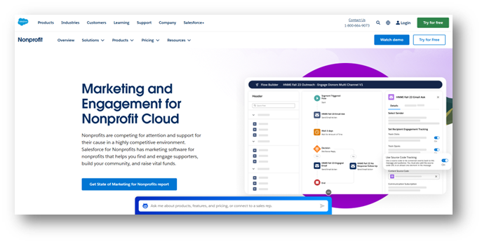A screenshot of Salesforce's website homepage