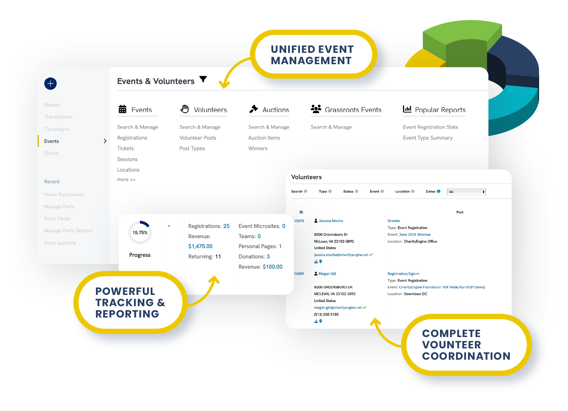 CharityEngine’s nonprofit event software, which is the best platform overall.