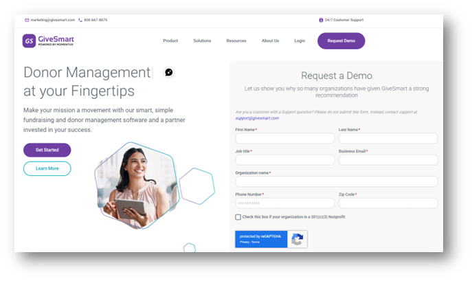 Givesmart, a nonprofit crm for events and auctions