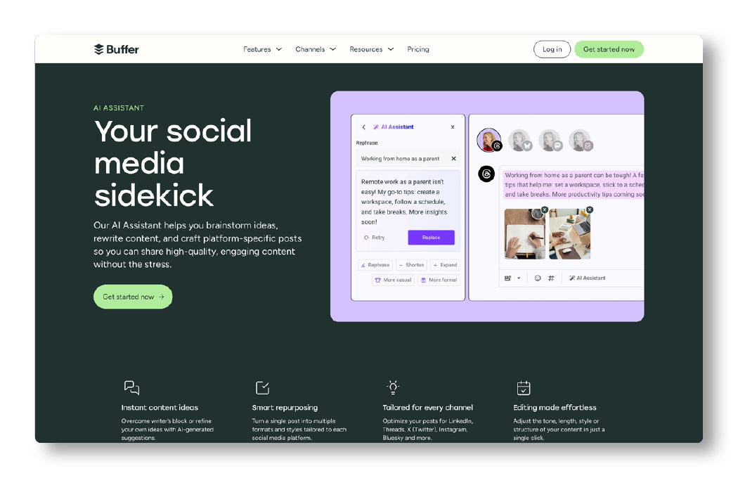 Buffer, an AI-powered nonprofit tool.