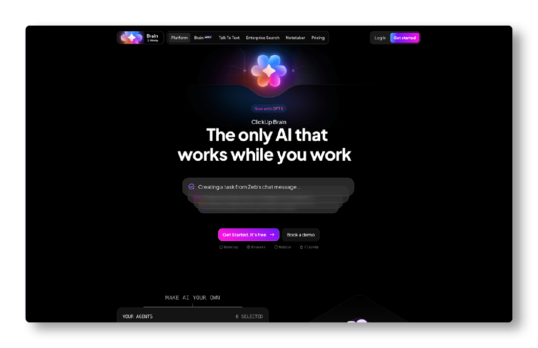 ClickUp Brain, which offers nonprofit AI.