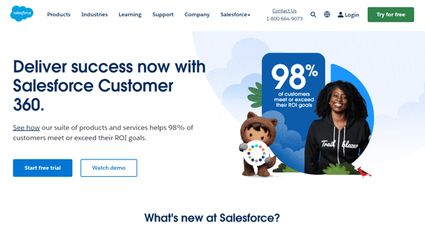 Salesforce home page