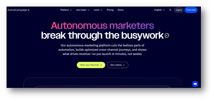 active campaign screen shot