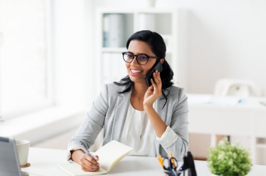 woman on the phone trying to improve donor retention