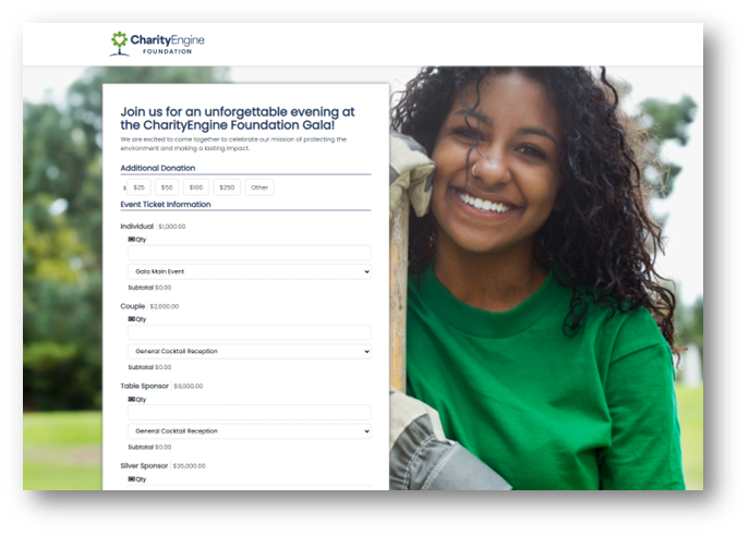 event donation template