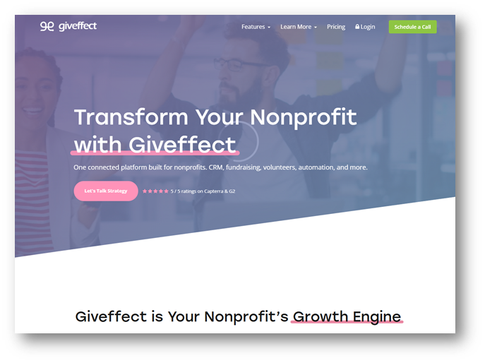 giveeffect, a nonprofit crm best for automations and integrations