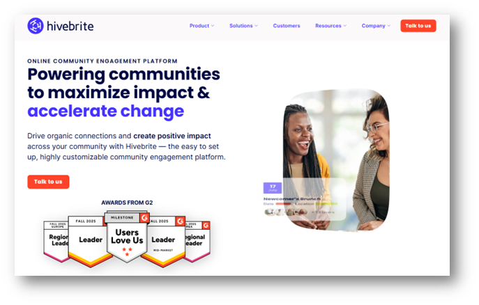hivebrite home page
