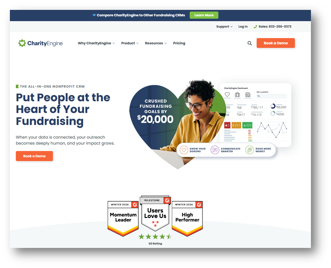 CharityEngine home page 2026