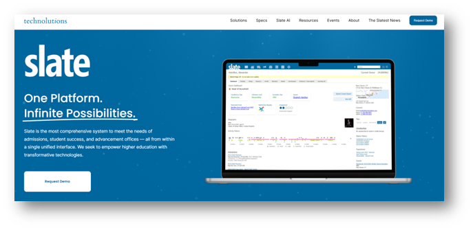 slate, a crm for admissions management