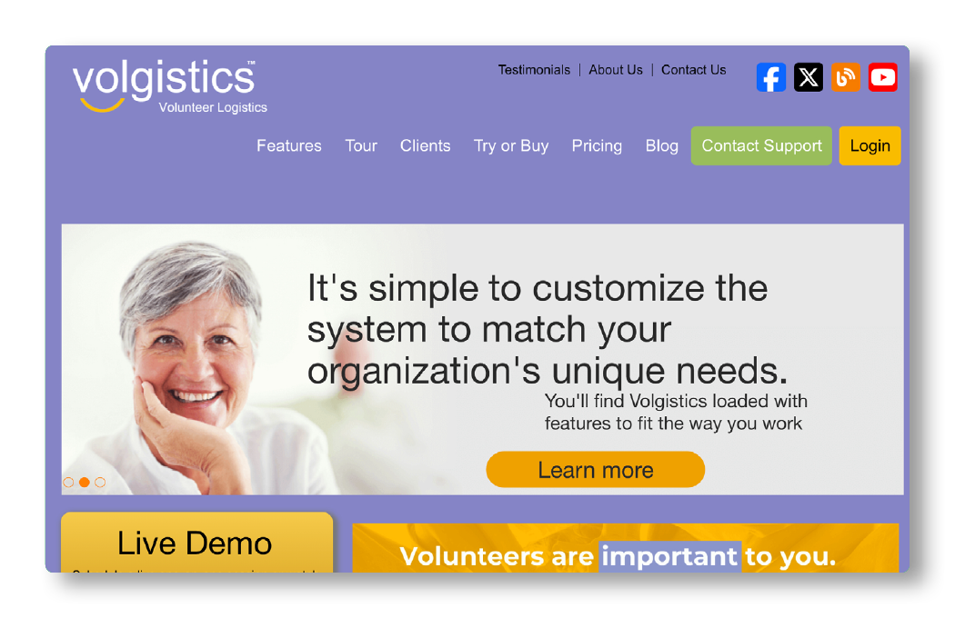 Volgistics, a volunteer management solution.