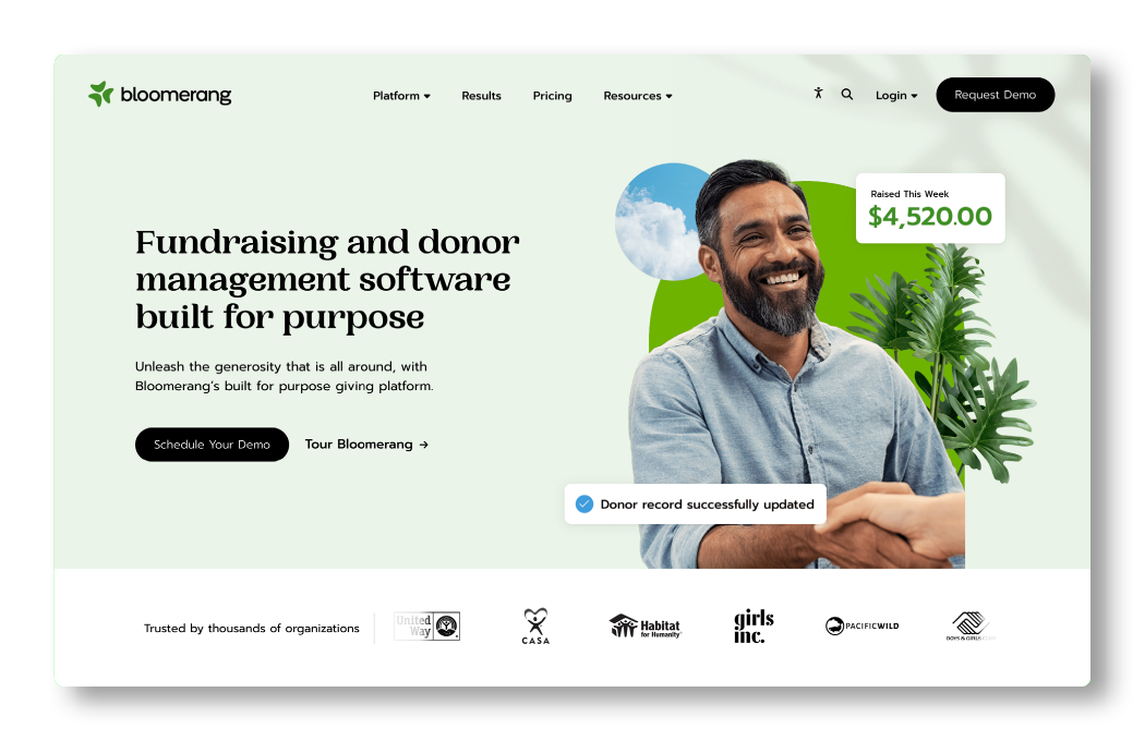 Bloomerang, a volunteer management solution.