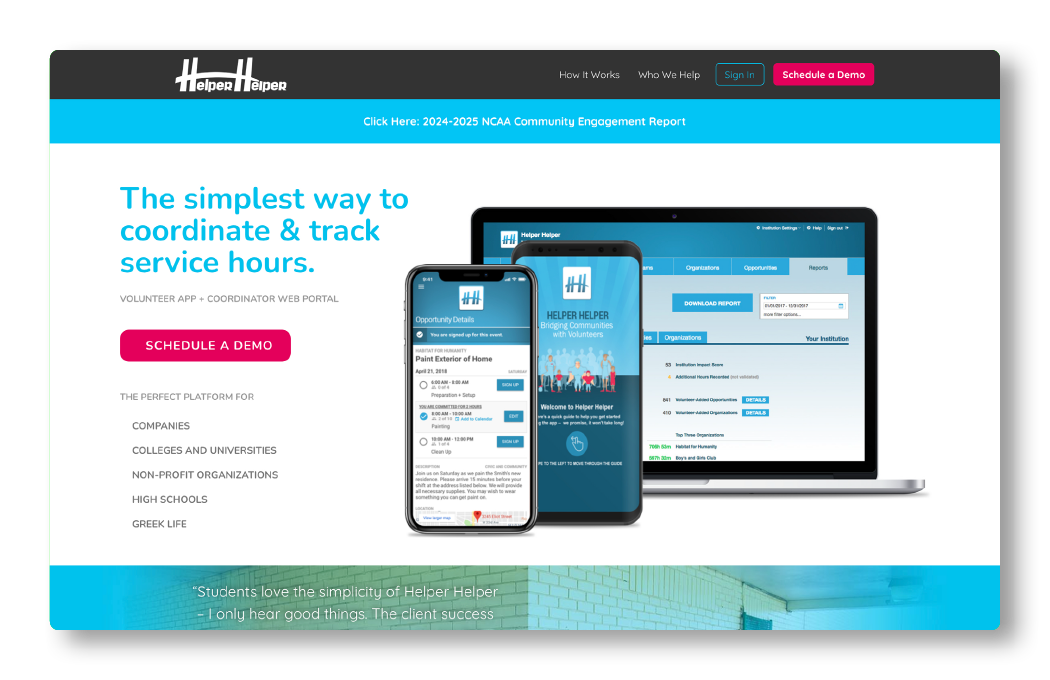 Helper Helper, a volunteer management solution