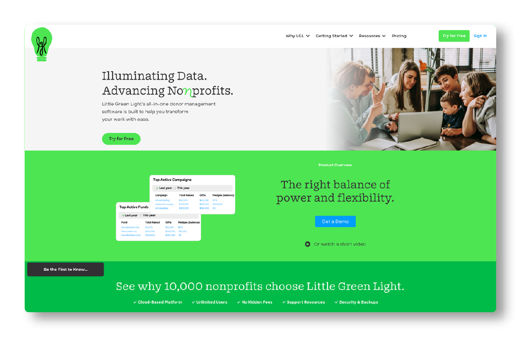 Little Green Light, a volunteer management solution.